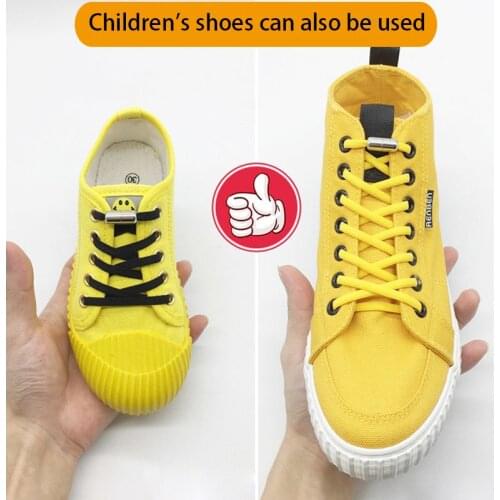 Pill Button Elastic No Tie Shoelaces Semicircle Shoe Laces For Kids And Adult Sneakers Shoelace Plating Aluminum Material