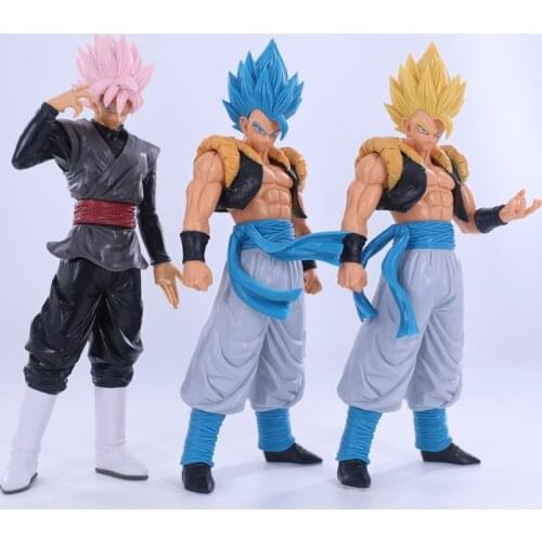Anime DBZ Gogeta Yellow Hair Blue Hair Pink Hair PVC Figure Figurine 30.5cm Toy Model Statue New No Box