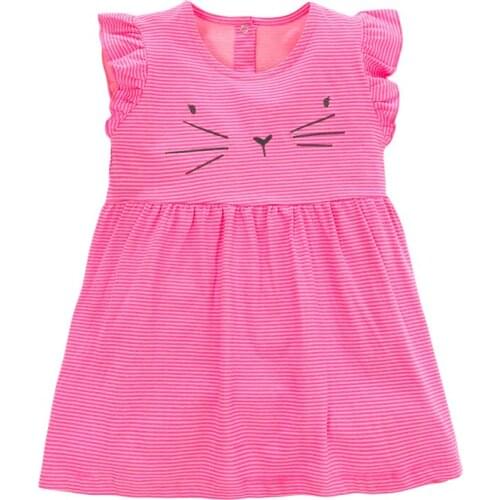Brand Quality Baby Girl Clothes 100% Knitted Cotton Kids One-piece Beach Dress Summer Children Infant Princess Dresses for Girls