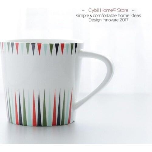 Nordic minimalist style large-capacity ceramic mug 480 ml thick breakfast cup triangle milk cup