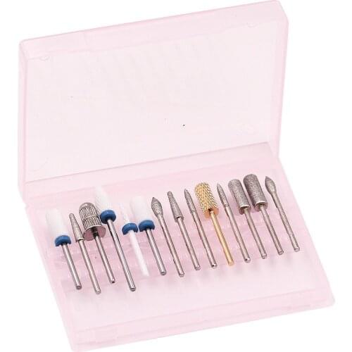 Clear Acrylic Nail Drill Bit Storage Box Empty Stand Display Container Nail Case Cutter for Milling Machine Manicure Accessories