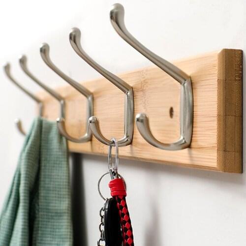 Creative Wall Coat Rack Bamboo Wood Bamboo Bathroom Bedroom Door Back Hook Wall Coat Hook Coat Rack Clothes Organizer