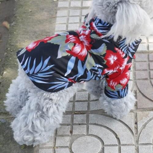 5 Sizes Summer Pet Printed Clothes Floral Beach Shirt Jackets Dog Coat for Puppy Costume Cat Spring leisure Clothing