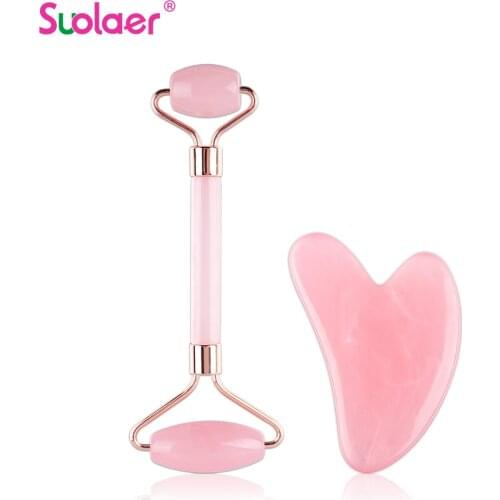 Guasha Face Massager for Face Resin Roller Massage Natural Gua Sha Scraper Beauty Tools Facial Roller Massager Masajeador Facial