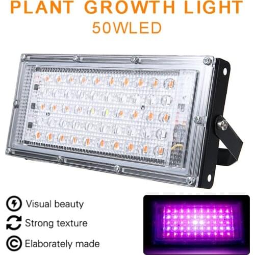 MAYITR 1pc Portable AC 220V-240V LED Full Spectrum Floodlight High Quality 50W LED Plants Growing Light Lamp