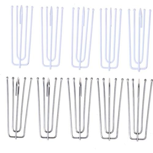 50Pcs/set Four Fork Metal Anti-rust Curtain Tape Hook Curtain Cloth Ring Clamp Top Rod Stainless Steel Curtain Accessories