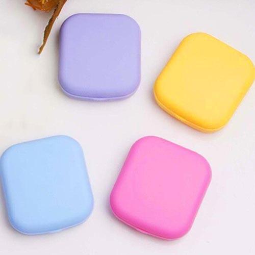 Cute Pocket Mini Lens Case Travel Kit Easy Carry Mirror Container Holder