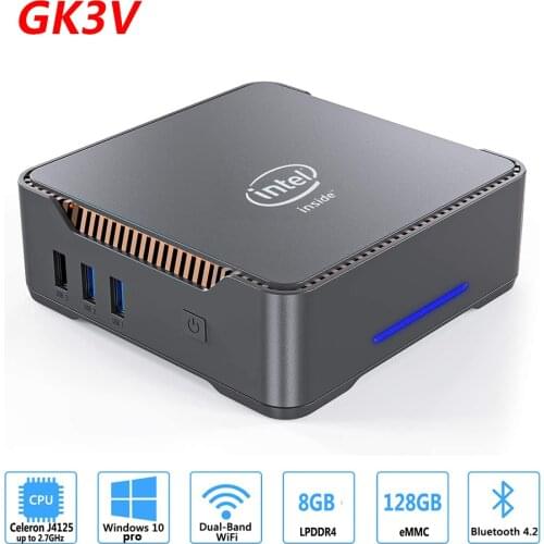 Intel Celeron J4125 Quad Core Mini PC DDR4 8GB RAM 128GB/256GB SSD Windows 10 Dual WIFI 1000M LAN 4K WIN10 Gaming Computer PC