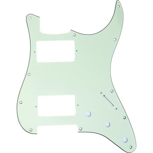 Musiclily Pro 11 Hole Guitar Strat Pickguard HH for American/Mexican Fender Standard Stratocaster Style, 3Ply Mint Green