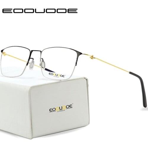 Titanium Glasses Frame Men Semi Rimless Prescription Eyeglasses Women Myopia Optical Frames Ultralight Korean Eyewear