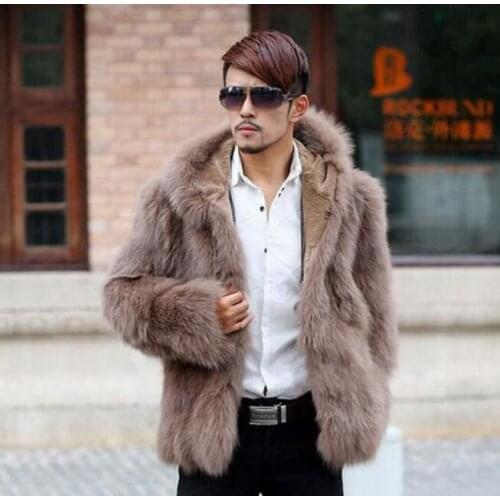 Autumn hooded faux mink leather jacket mens winter thicken warm fur leather coat men slim jackets jaqueta de couro fashion B44