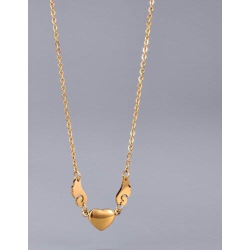 24K Gold Necklace Pendant for Women Vintage Heart-shaped Clavicle Necklace Fine Jewelry Female Chain for Wedding Engagement Gift