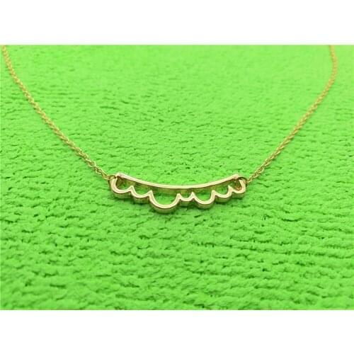 10PCS Simple Curved Sea Ocean Water Wave Necklace Hollow Outline Open Wired Geometric Horizontal Bar Chain Necklaces for Women