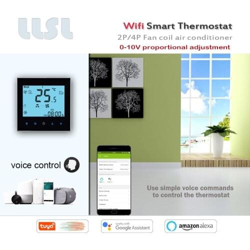 0-10V regulated air conditioning thermostat Tuya wifi thermostat for heating and cooling 24VAC 95-240VAC optional