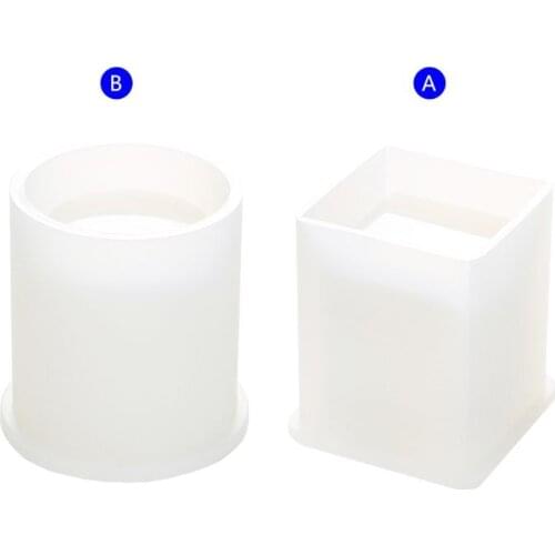 Silicone Mold Epoxy Resin DIY Pen Container Organizer Square Round Storage Holder Silica Molds Crafts Jewelry Making Charms