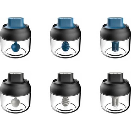 280ml Glass Spice Bottle Oil Bottle With Brush Condiment Storage Container Seasoning Bottle Honey Jar With Spoon Kitchen Supply