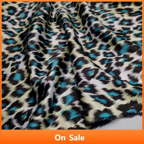On Sale Leopard Print Stretchy Satin Fabric Slightly Elastic