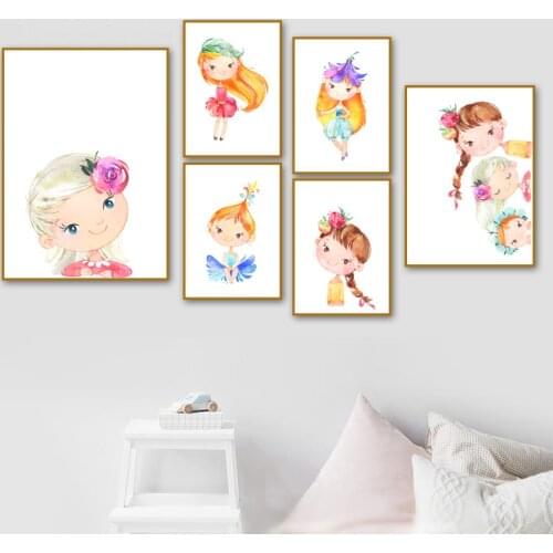Colorful Baby Girl Princess Tent Flower Nordic Posters And Prints Wall Art Canvas Painting Nursery Wall Pictures Kids Room Decor