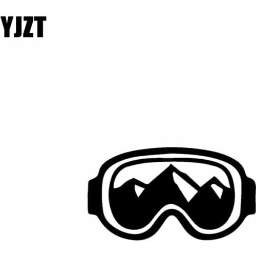 YJZT 12.7CM*7.1CM Adventure Snowboard Goggles Vinyl Car Sticker Decals Black Silver Motorcycle C13-000447