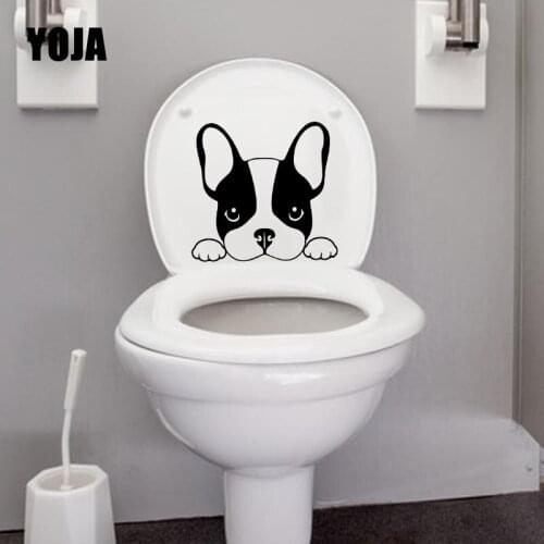 YOJA 23.2X21.9CM Home Decor Wall Decal French Bulldog Dog Puppy Animal Positive Pets Toilet Stickers T5-1485