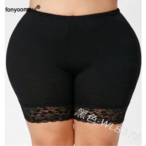 5XL Oversized Women Short Leggings With Lace Trim Under Skirt Pants Soft panties Short Bottoming Pants High Waist Elastic Sports