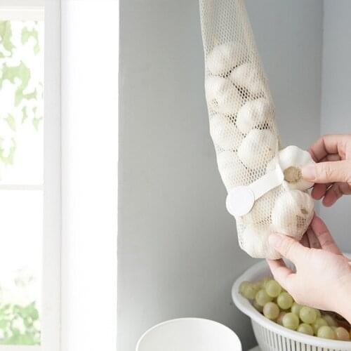 1pcs Mesh Net Breathable Fruit Vegetable Garlic Onion Hanging Storage Kitchen Bag