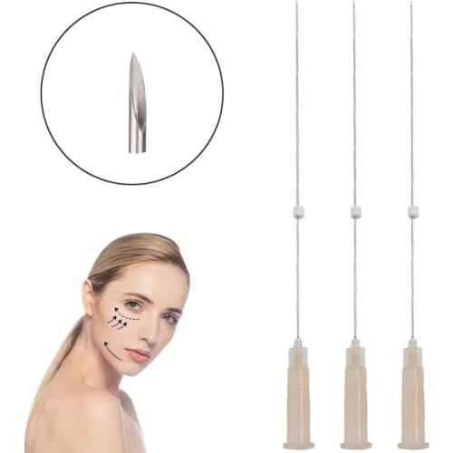 Hilos De Pla Needle For Face 26G 27G 38mm 60mm 90mm Tensores Fio Tornado Double Screw Cog Pdo Thread Lift Fox Eye