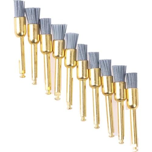 10Pcs Dental Polishing Brush Silicon carbide Material Latch Bowl Flat Teeth