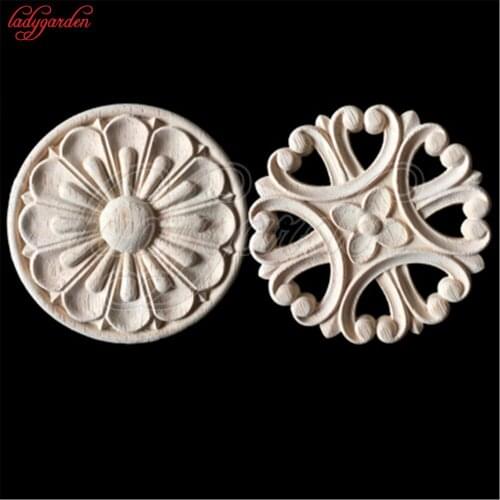 16CM Decorative Figurines Oak Wood Carved Applique Furniture Decorative Figurine Miniatures Model Home Decoration Accessories