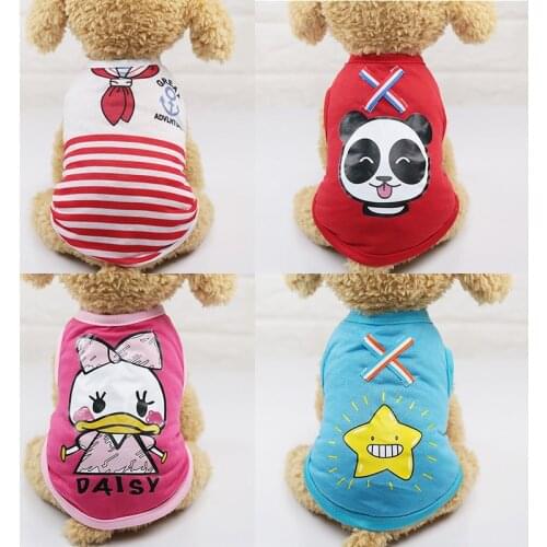 2018 Summer Pet Dog Clothes Puppy Dog Cat Vest Shirt Pet Dog Coat Cute Cotton Chihuahua Vest for Small Dogs Clothing XS-2XL