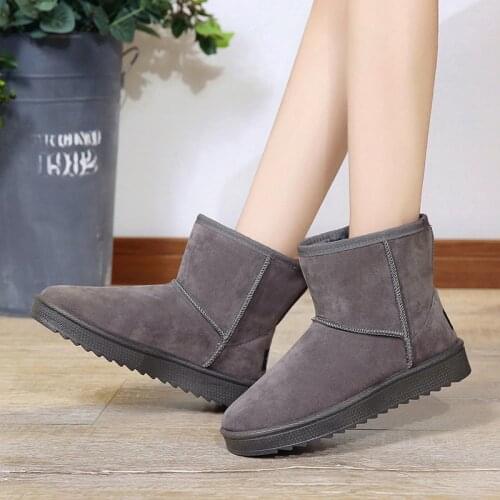 2021 men ankle shoes woman leather snow boots australia winter shoe women man boot lady buty red pink black fur bot big size 44