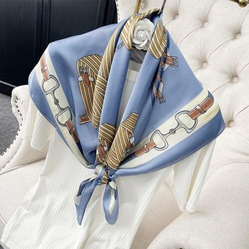 2021 new spring women scarf quality shawl silk fashion scarf headscarf beach sunscreen bag headscarf scarf 90cm*90cm