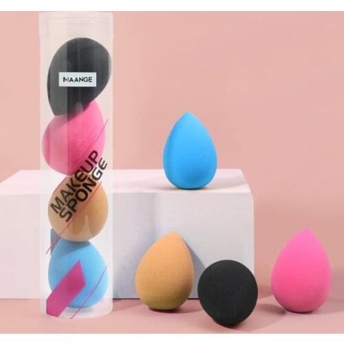 4pcs/lot Makeup Egg Water-drop Shape Cosmetic Puff Foundation Puff Dry And Wet Use Makeup Sponge With Storage Box Make Up Tools