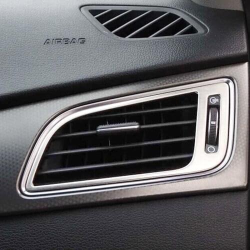 For Hyundai NiNth sonata 2015 2016 2017 ABS Matte Inner Front Air Vent Outlet Bezel Frame Molding Garnish Cover Trim 4pcs