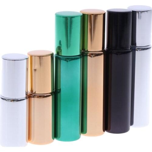 5/10ML Etherische Olie Flessen Roll Op Roestvrij Staal Rollerball Massager Oogcrème Parfum Navulbare Lege fles Container