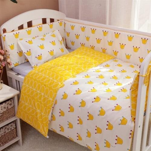 6/7pcs crown Baby Bumper Crib,Crib Bedding ,Washable Cushion Cot Protector ,Cartoon Bedding Set ,Duvet Cover , 120*60/120*70cm