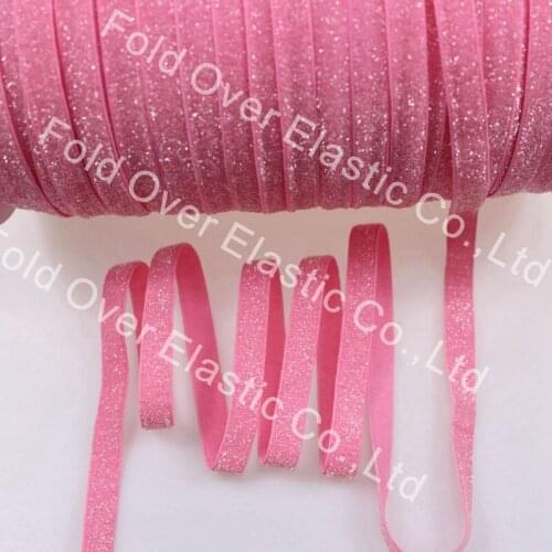 Free shipping, 3/8" Pink glitter foe, M-9(2), 250yards