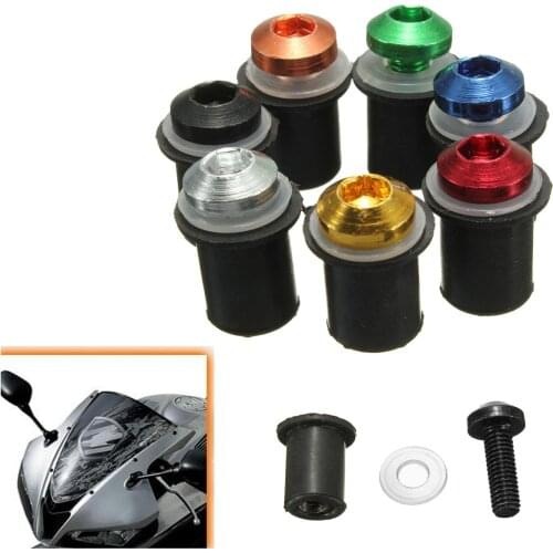 10Pcs 5mm Motorcycle Windscreen Windshield Bolts Screws Nut Fastener For Suzuki GSXR 600 750 1000 K1 K2 K3 K4 K5 K6 K7 K8 K9 K11