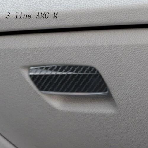 For BMW E81 E82 E87 Carbon Fiber Co-Pilot Toolbox storage Box Trim Strip Interior Cover Sticker 1 Series Car Styling Accessories