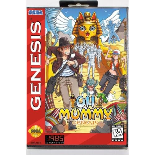 Oh Mummy 16bit MD Game Card For Sega Mega Drive/ Genesis with Retail Box