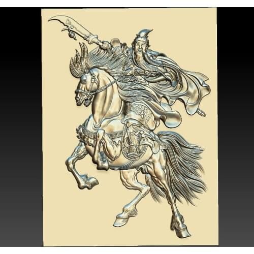 As God of War 3d model STL relief digital file -Guan Yu Ancient Chinese heroes STL Model for CNC Router 3D Printer