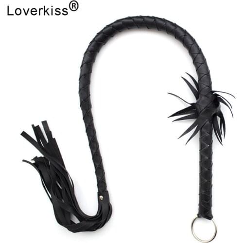 Loverkiss Adult Games Fetish Bdsm Whip Sex Toys for Woman Man,Faux Leather Whip Sex Bondage Flogger Lash Spanking Paddle Knout