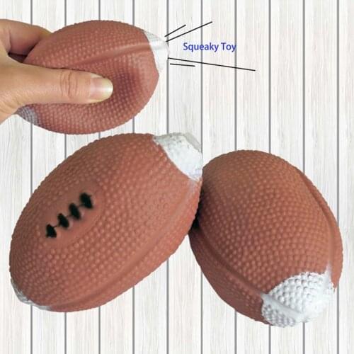 Cute Dog Toys Football Pet Puppy Dog Chew Toy Squeaker Funny Toys Squeaky Brown Ball Toy Dogs Teeth Cleaning