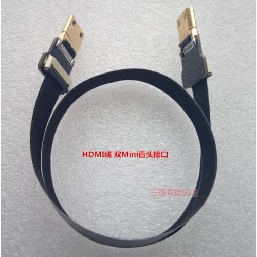 Mini HDMI cable double straight head light and thin HD soft cable 70/50/30/20cm FFC for raspberry pie