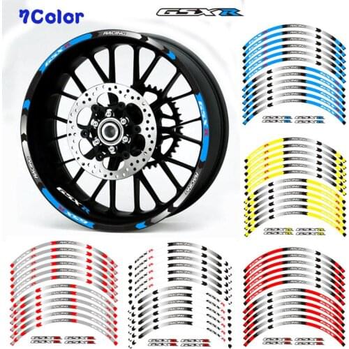 Motorcycles wheel stickers Reflective Rim moto Stripe Tape 17inch For SUZUKI GSX-R 250 400 600 1000 750 GSXR1000R