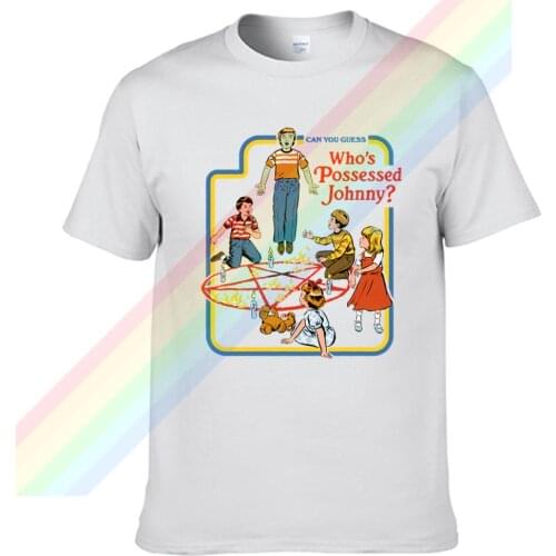 Can You Guess Whos Possessed Johnny？ Men Women Summer 100% Cotton Black Tees Male Newest Top Popular Normal Tee Shirts Unisex