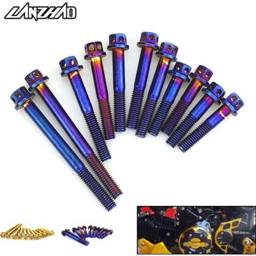 Motorcycle Engine Bolts Set Stainless Steel Mounting Screws Gold Bluing Nuts for Honda PCX 125 150 160 200 EV HP MPG PCX160-CBS