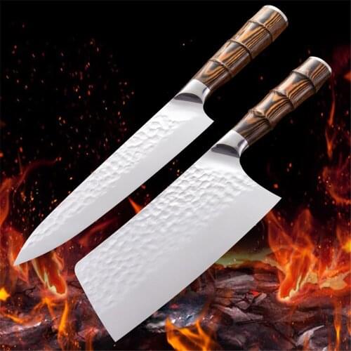 Stainless Steel Kitchen Knife Chopping Chef Knife Set Japanese Non-stick Blade Chopper Cleaver 5Cr15mov Knives Kitchen Tools
