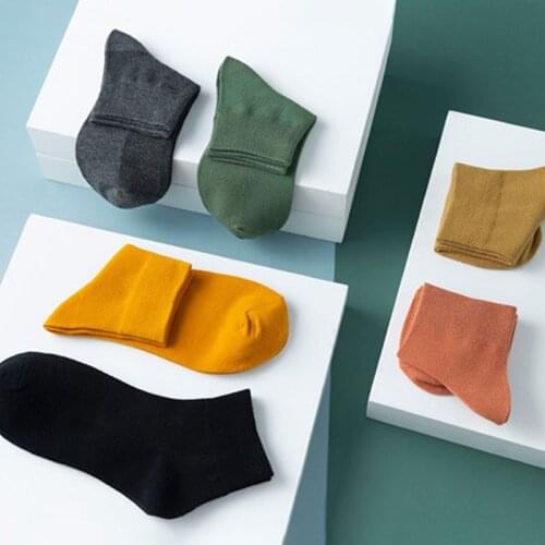 Mesh Breathable Men Socks for Summer Cotton Pure Color 1Pair Harajuku Thin Japanese Korea Style Mid Tube Socks