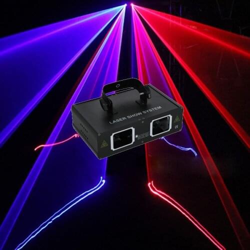 New double head red blue laser lamp sound controlled KTV private room bar show dancing hall flash stage laser